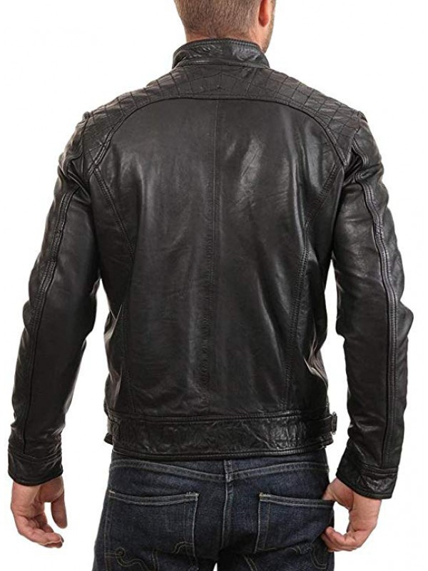 Men's Black Genuine Lambskin Vintage Leather Jacket