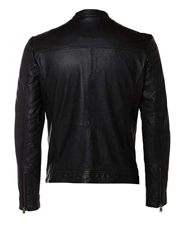 Men's Black Classic Genuine Lambskin Leather Jacket