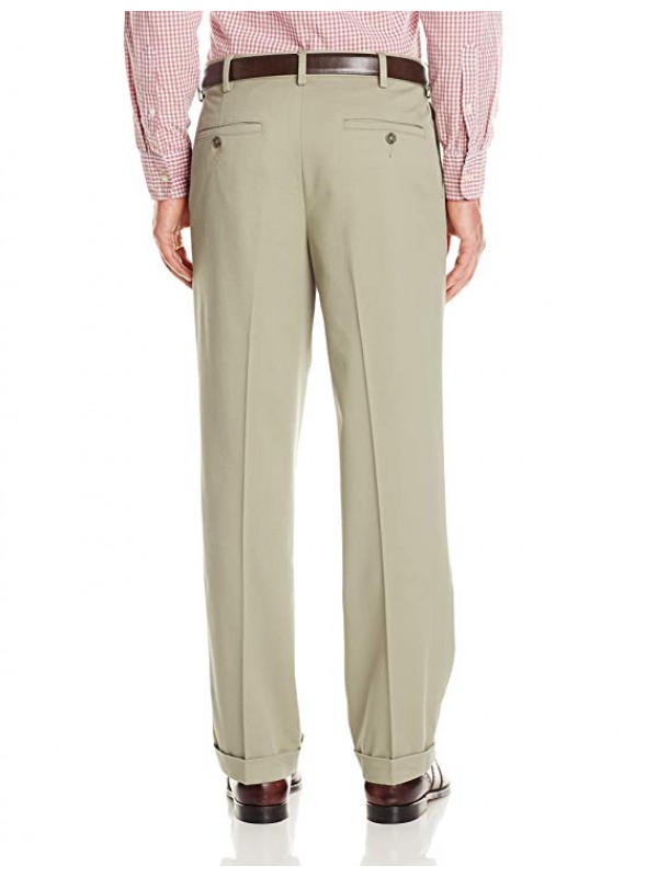 Men's Relaxed Fit Comfort Khaki Cuffed Pants-Pleated D4