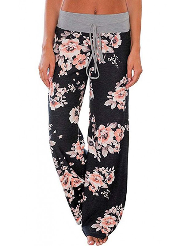 Women's Comfy Casual Pajama Pants Floral Print Dra...