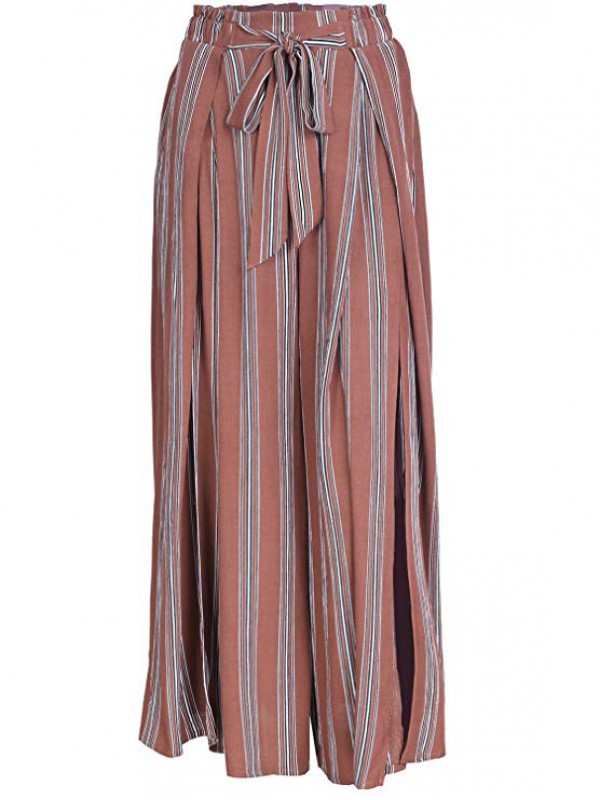 Women's Boho High Waist Split Stripe Wide Leg Pant...