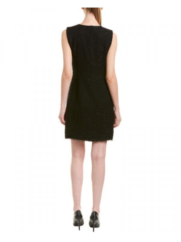 Silk-Lined Wool-Blend Shift Dress