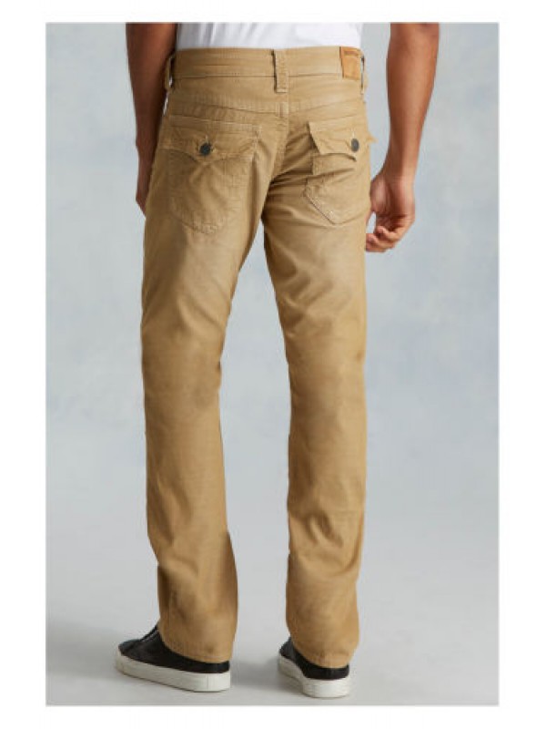 Mens Straight Leg Corduroy Straw Khaki